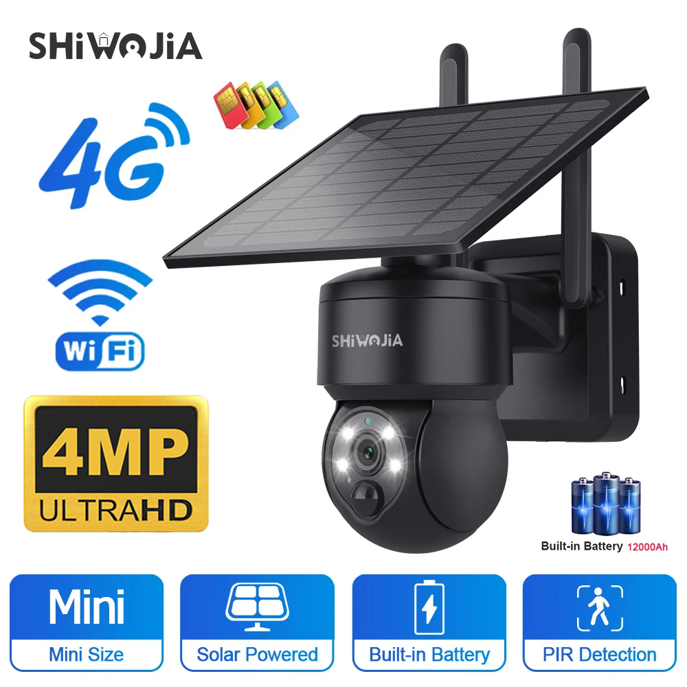 Outdoor Sport Camera - SHIWOJIA WIFI Draadloze PTZ Solar Camera