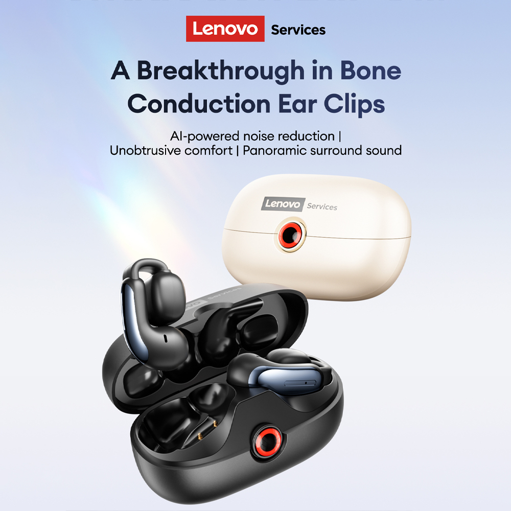 Outdoor Sport Games - Lenovo LES-108 Beengeleiding TWS Oorclips Oortelefoon