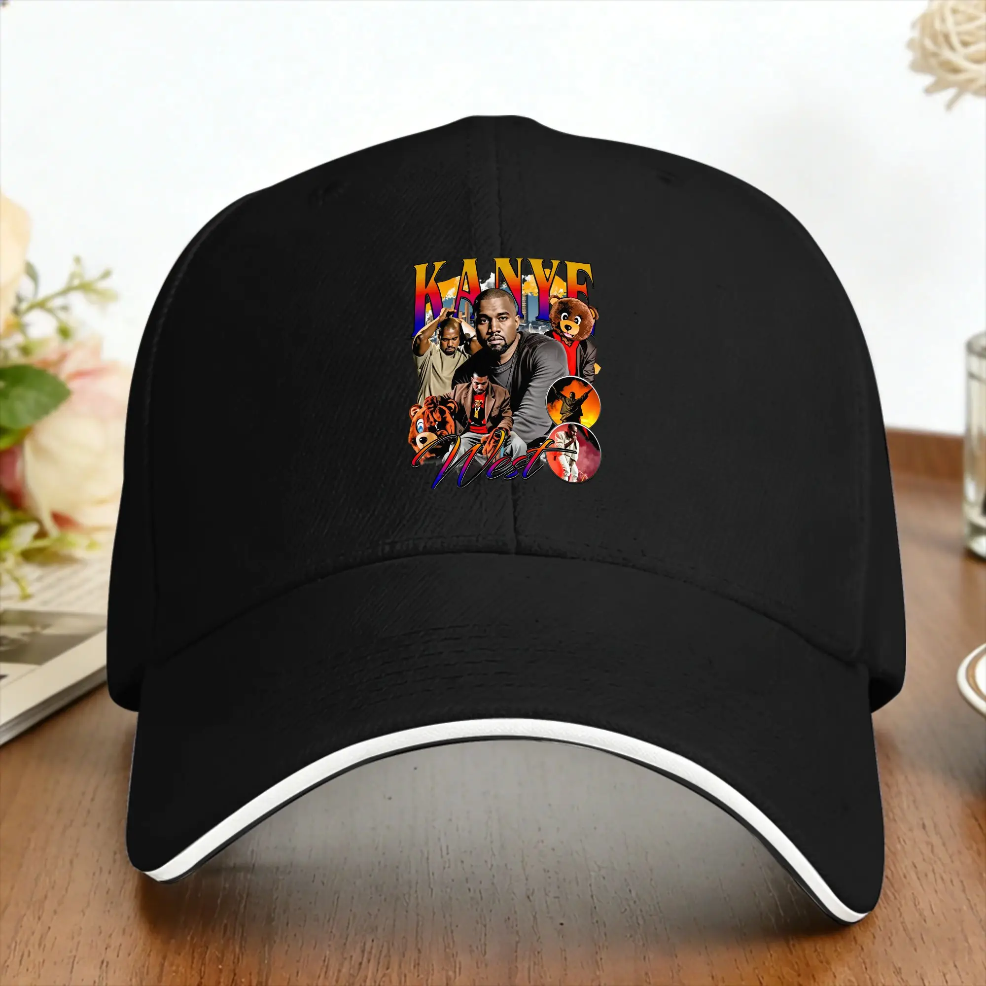 Outdoor Sport Hat Classic - Casual baseballpet Kanye West Singer Portrait