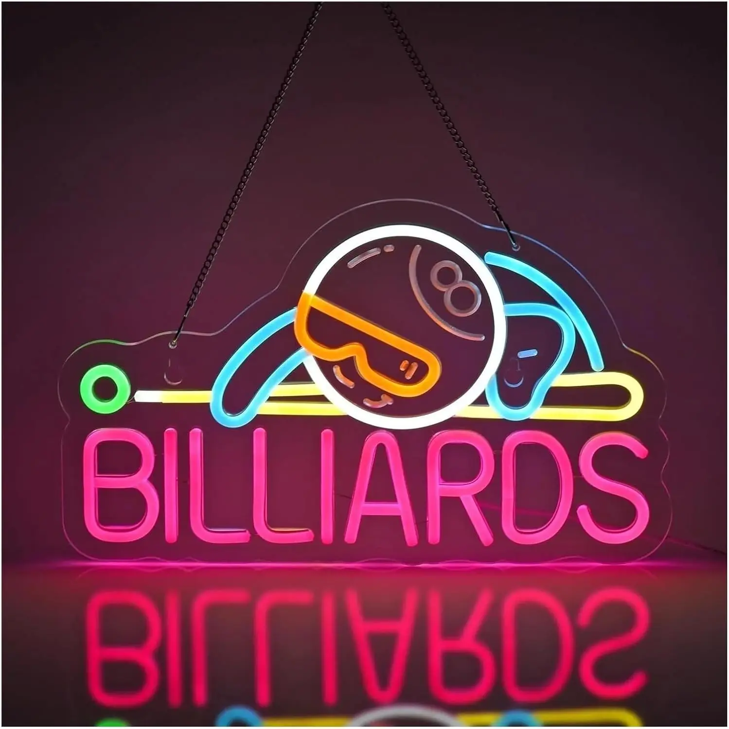 Outdoor Sports Hall - Biljart 8 Ball LED Neon Licht