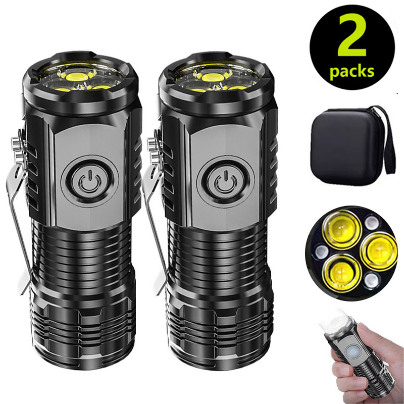 Outdoor Spotlight - Mini 3LED-zaklamp met penclip, nachtwandelen, draagbare