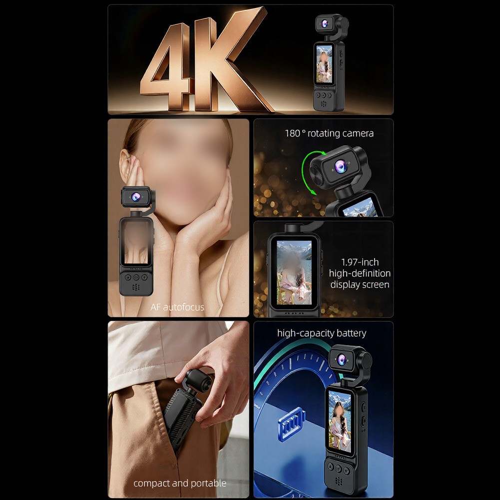 Handheld vlogcamera 4K WiFi HD - Outdoor Sport Camera recensie en prijs