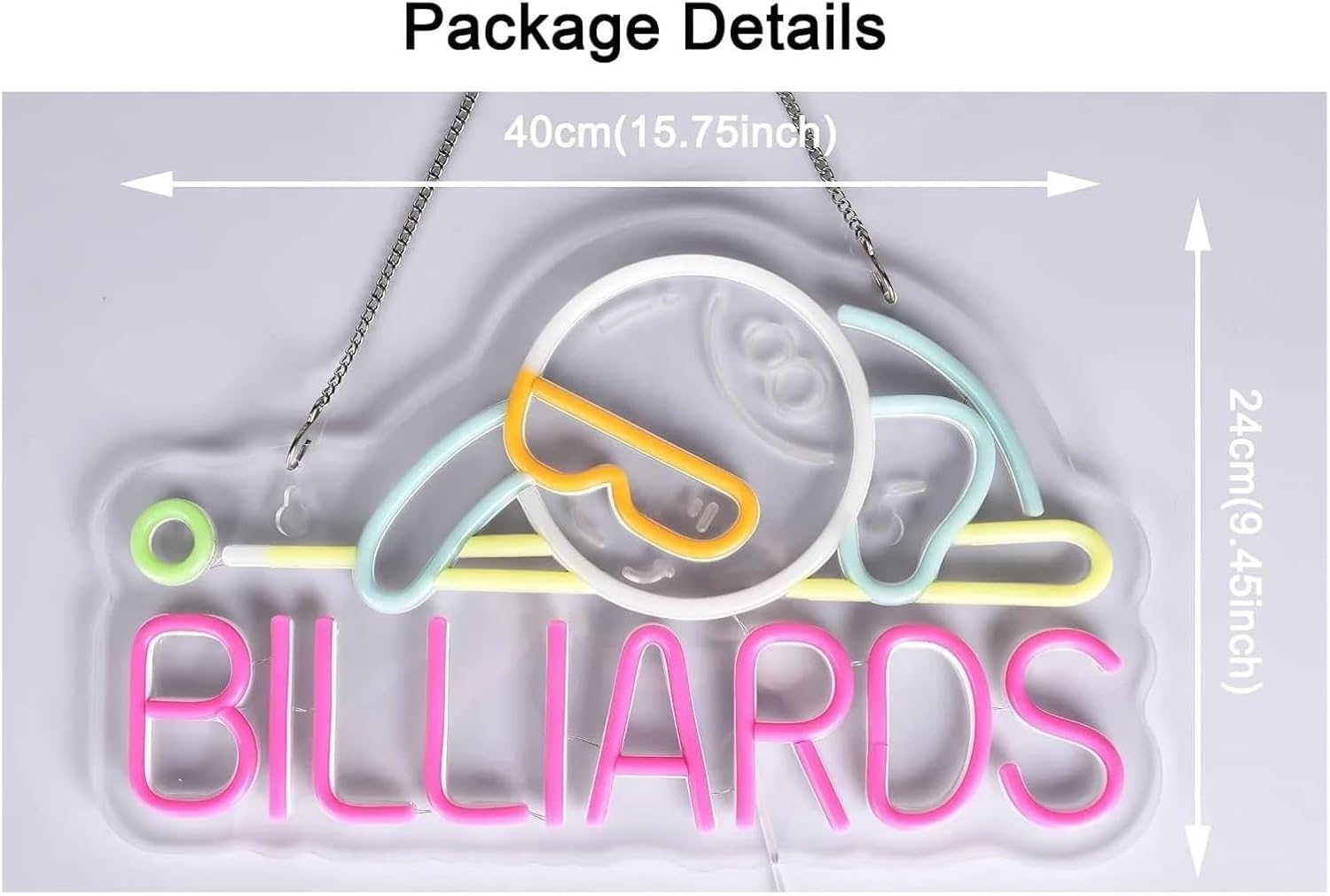 Biljart 8 Ball LED Neon Licht  - Outdoor Sports Hall recensie en prijs